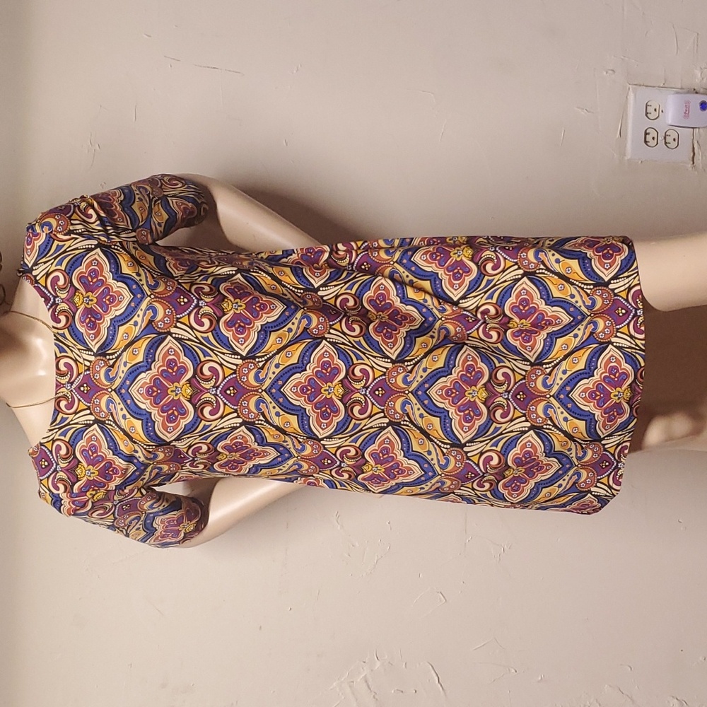 Elegant Multicolor Patterned Mini Dress